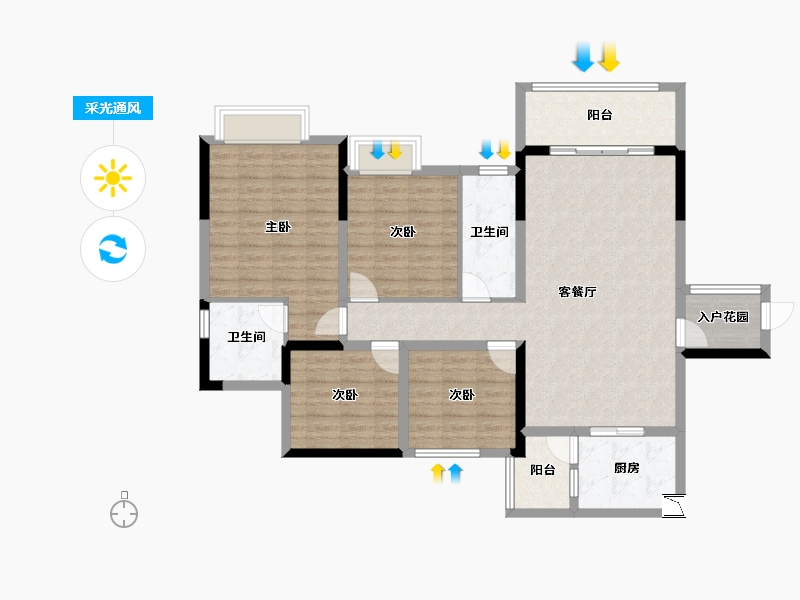 贵州省-毕节市-中鼎华府-114.50-户型库-采光通风