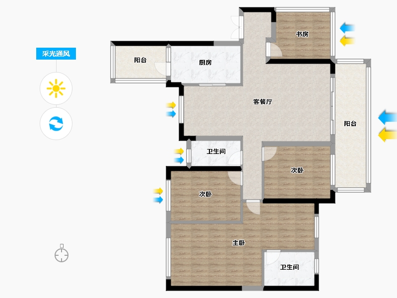 广西壮族自治区-玉林市-绿地城-133.33-户型库-采光通风