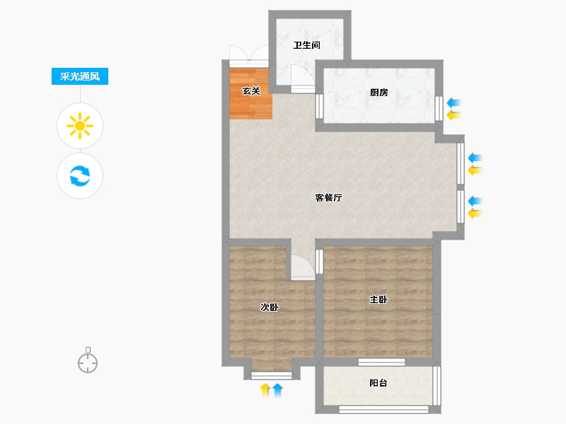 河北省-廊坊市-卓立金领域-68.34-户型库-采光通风