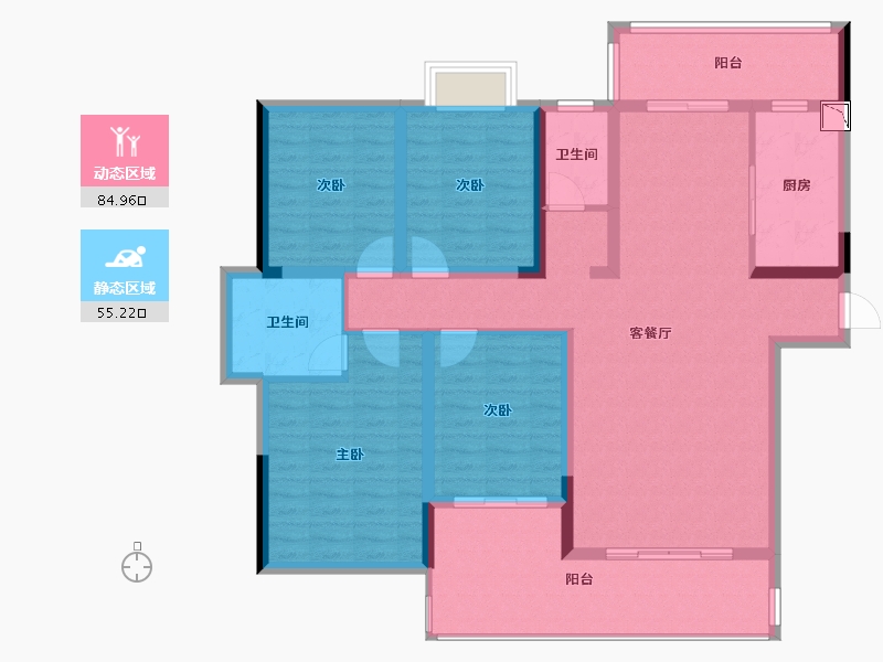 湖南省-张家界市-天门壹号-125.66-户型库-动静分区