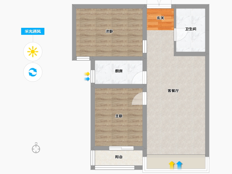 河北省-廊坊市-卓立金领域-61.60-户型库-采光通风