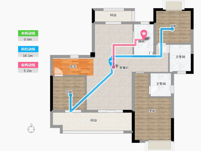 河南省-南阳市-新野一品金麟府-104.79-户型库-动静线