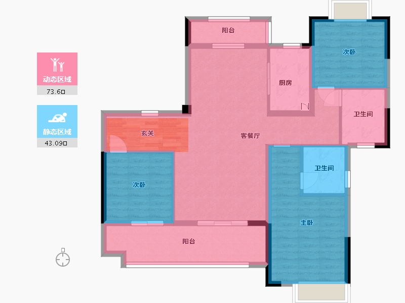 河南省-南阳市-新野一品金麟府-104.79-户型库-动静分区