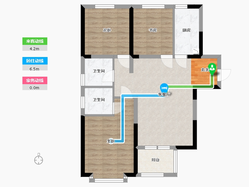 河北省-廊坊市-荣盛・桃李观邸-75.45-户型库-动静线