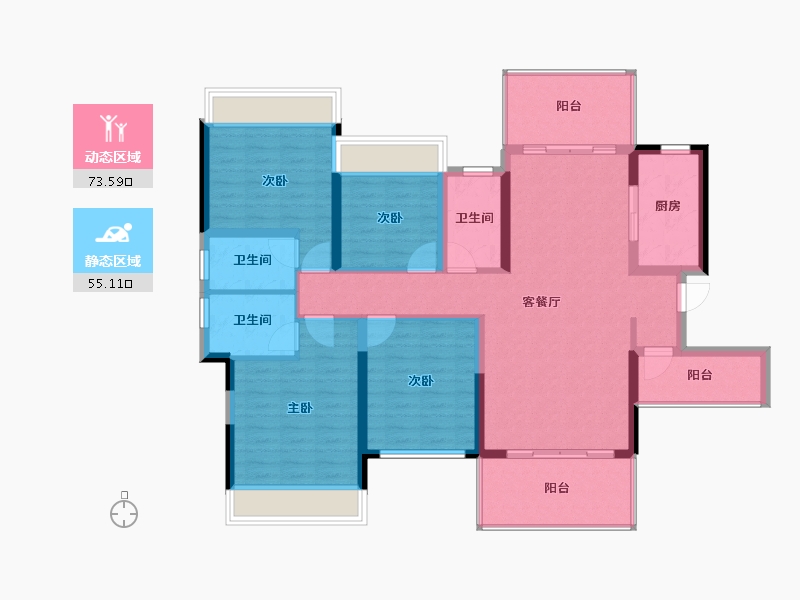 广西壮族自治区-崇左市-瑞邦绿城-115.49-户型库-动静分区