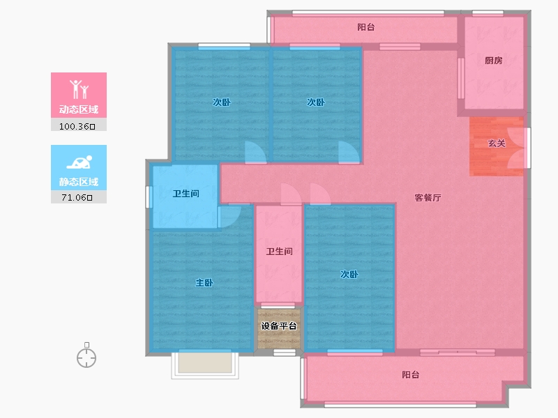 湖南省-衡阳市-金星・湘江雅院-159.55-户型库-动静分区