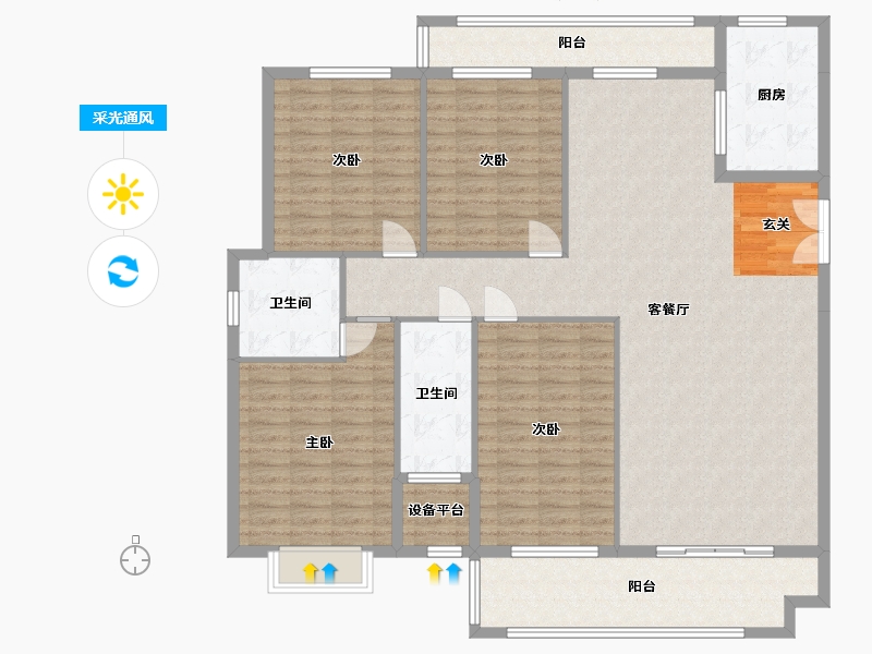 湖南省-衡阳市-金星・湘江雅院-159.55-户型库-采光通风