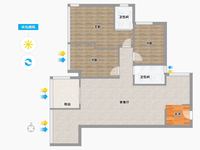 广东省-佛山市-桂南名都-99.95-户型库-采光通风