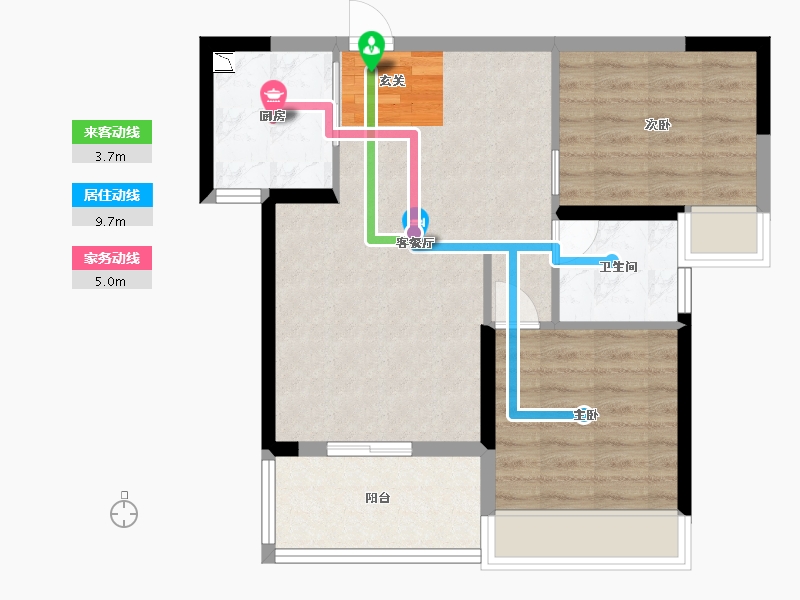 广西壮族自治区-钦州市-中地・滨江壹�二区-64.56-户型库-动静线