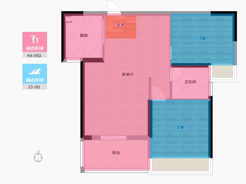 广西壮族自治区-钦州市-中地・滨江壹�二区-64.56-户型库-动静分区