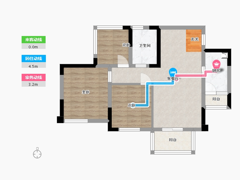 四川省-达州市-蓝润・春风屿湖-62.40-户型库-动静线