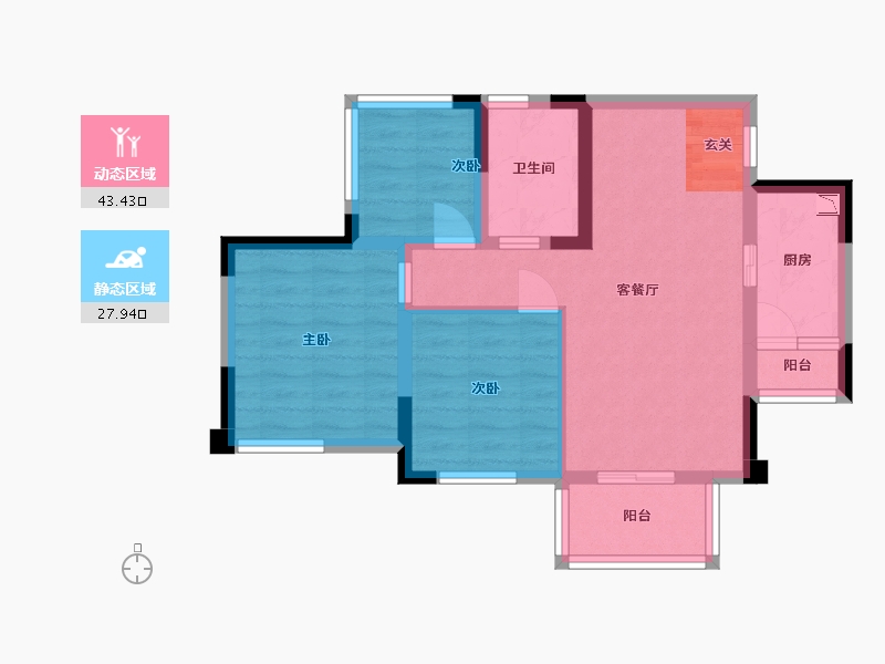 四川省-达州市-蓝润・春风屿湖-62.40-户型库-动静分区