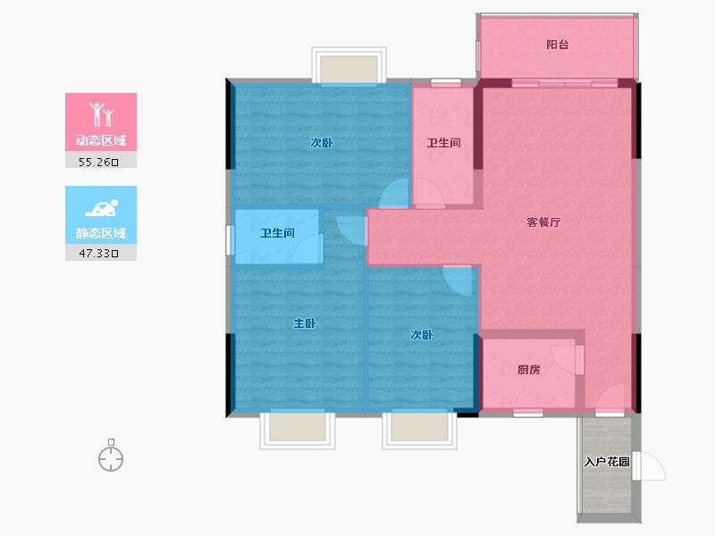 广西壮族自治区-桂林市-听海一品-96.96-户型库-动静分区