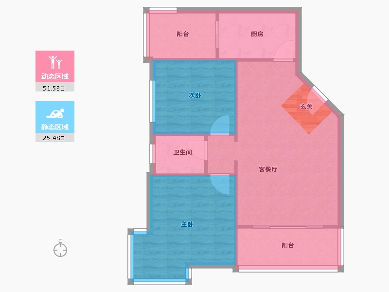 广东省-深圳市-百合山庄-70.28-户型库-动静分区