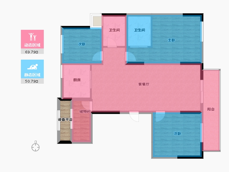 浙江省-嘉兴市-锦绣佳苑-111.27-户型库-动静分区