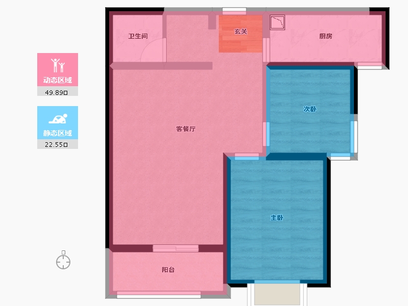 陕西省-西安市-长盛・青春汇-63.59-户型库-动静分区