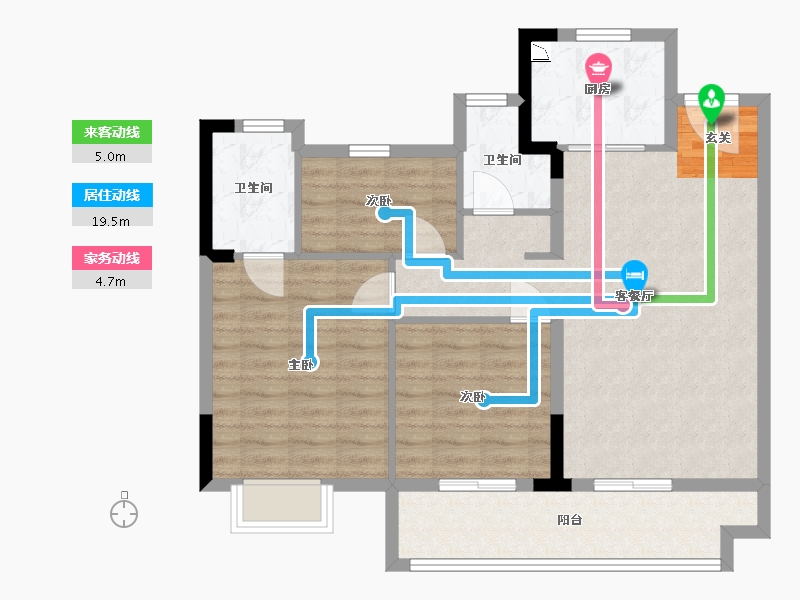 福建省-南平市-建阳璀璨滨江-87.20-户型库-动静线