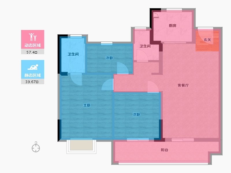 福建省-南平市-建阳璀璨滨江-87.20-户型库-动静分区