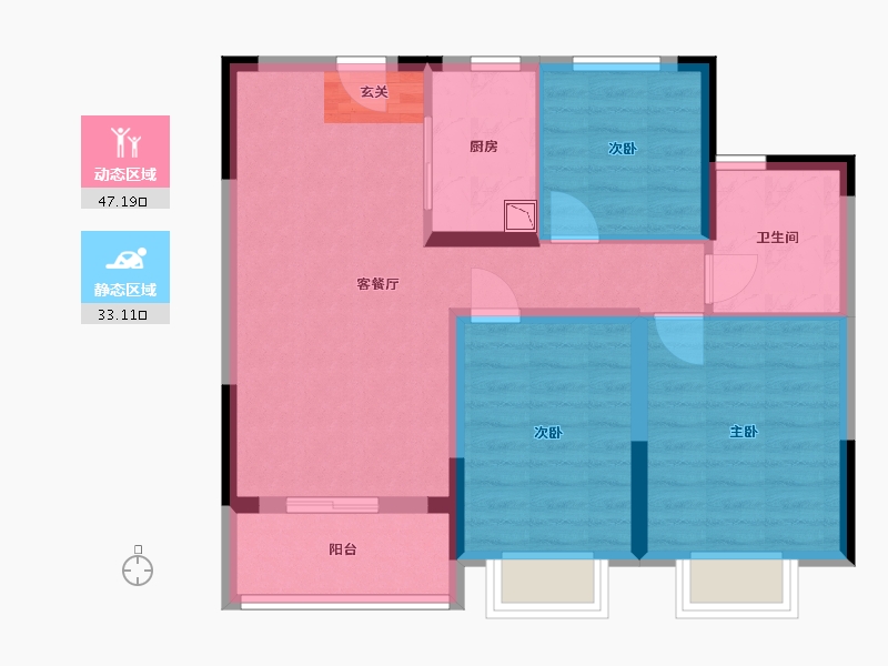 浙江省-舟山市-宋都・悦宸府-71.20-户型库-动静分区