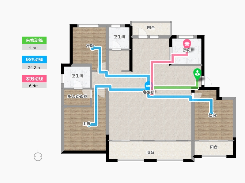 山东省-青岛市-鑫江合院-127.00-户型库-动静线