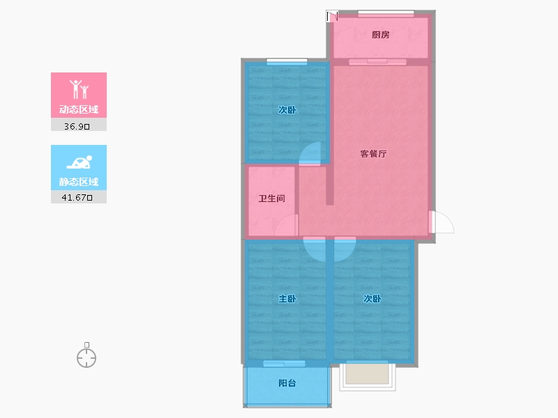 河北省-张家口市-赐儿福居-69.73-户型库-动静分区