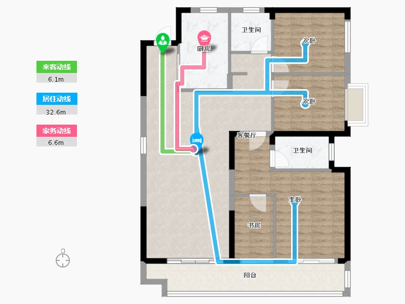 湖南省-长沙市-万科魅力之城-110.16-户型库-动静线