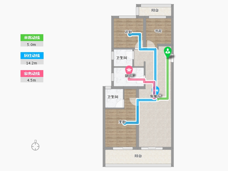 浙江省-温州市-温州万科古翠隐秀-86.40-户型库-动静线