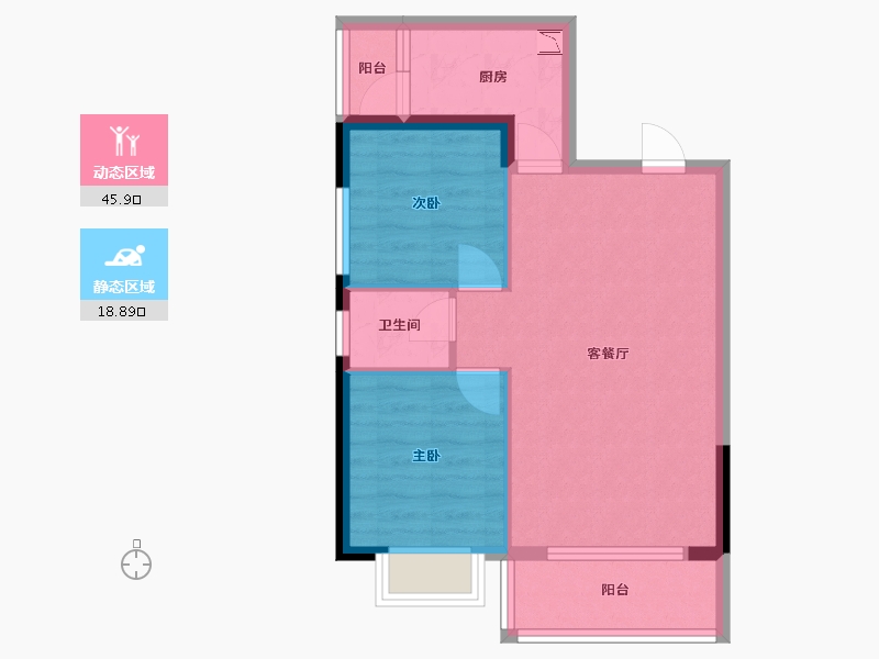 广西壮族自治区-南宁市-轨道御水悦居-57.95-户型库-动静分区