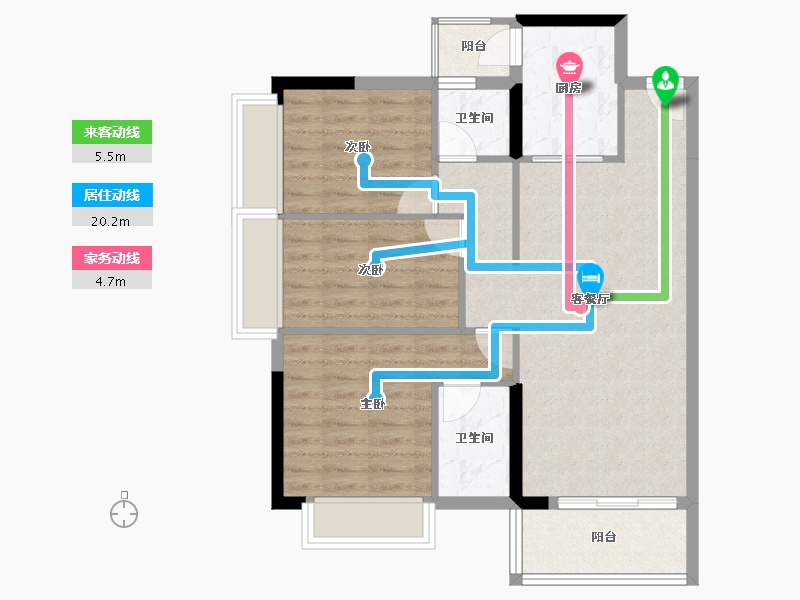 广东省-东莞市-佳兆业・碧海云天-78.97-户型库-动静线