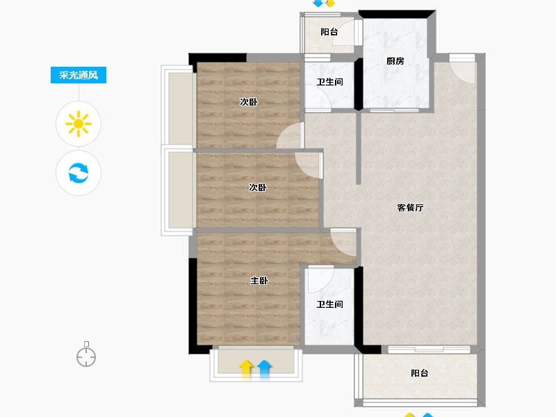 广东省-东莞市-佳兆业・碧海云天-78.97-户型库-采光通风