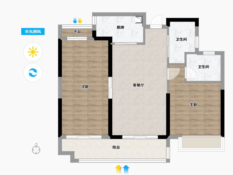 浙江省-绍兴市-融信-82.31-户型库-采光通风