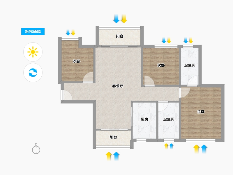 广东省-中山市-优格国际-77.53-户型库-采光通风