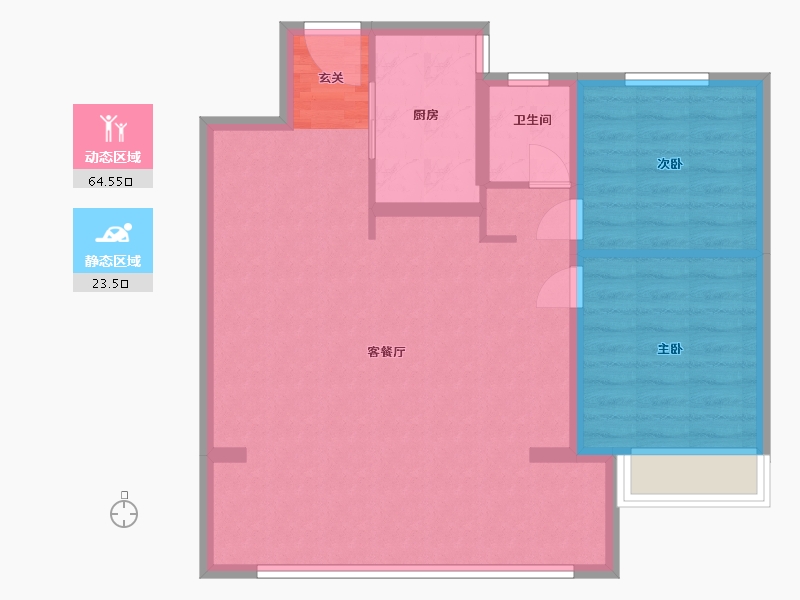 内蒙古自治区-包头市-中海铂悦公馆-80.00-户型库-动静分区