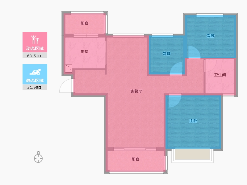 河北省-唐山市-恒大御海天下-85.00-户型库-动静分区