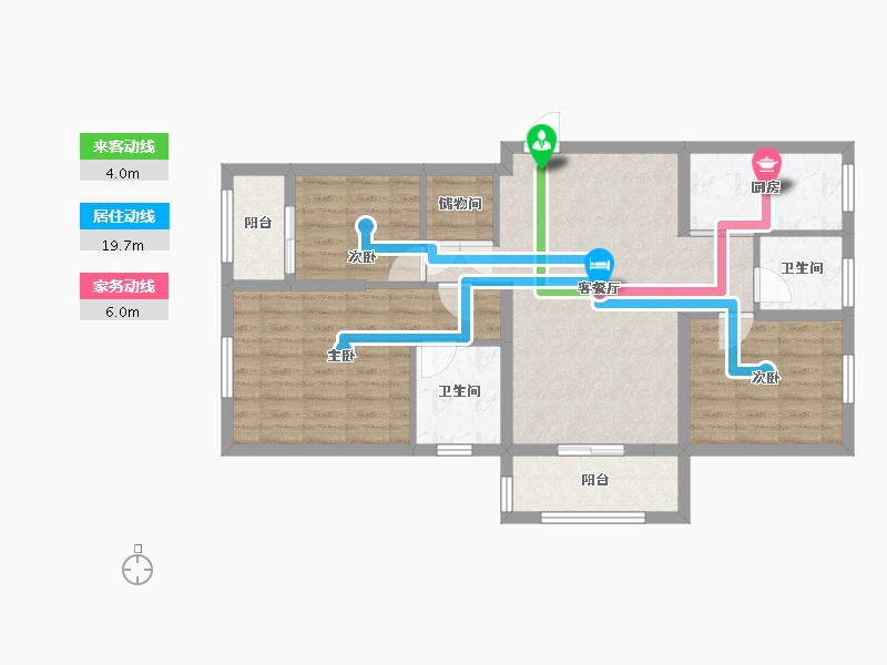 浙江省-温州市-温州和泰嘉园-87.43-户型库-动静线