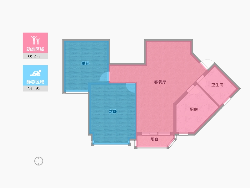 云南省-昆明市-恒大金碧天下-81.24-户型库-动静分区