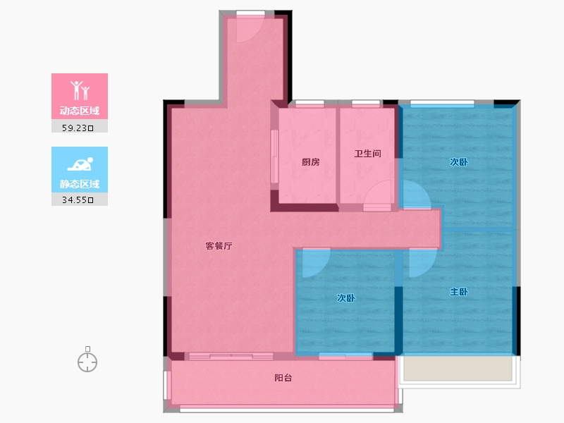 安徽省-蚌埠市-蚌埠碧桂园-84.13-户型库-动静分区