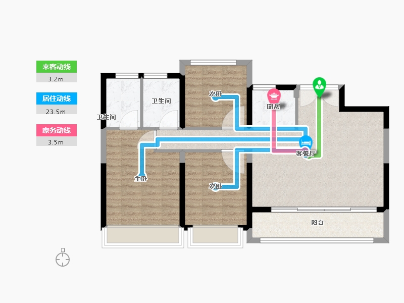 浙江省-温州市-国鸿柏悦府-87.21-户型库-动静线