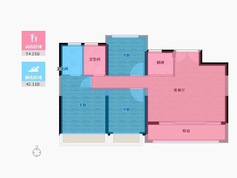 浙江省-温州市-国鸿柏悦府-87.21-户型库-动静分区