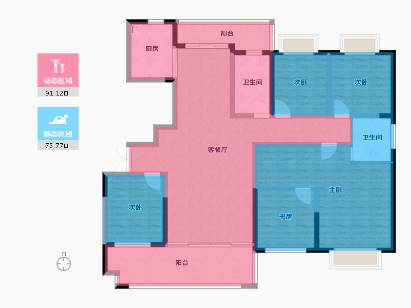 湖南省-怀化市-公园央著-149.35-户型库-动静分区