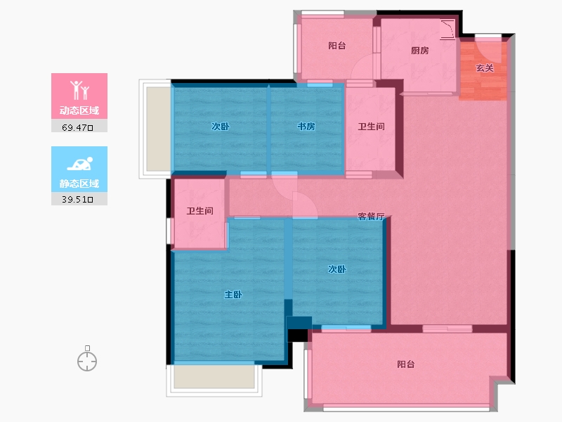 广西壮族自治区-南宁市-华夏院子.璞院-96.59-户型库-动静分区