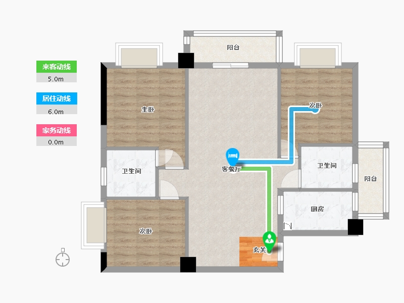 广西壮族自治区-南宁市-鑫邦华府-85.98-户型库-动静线