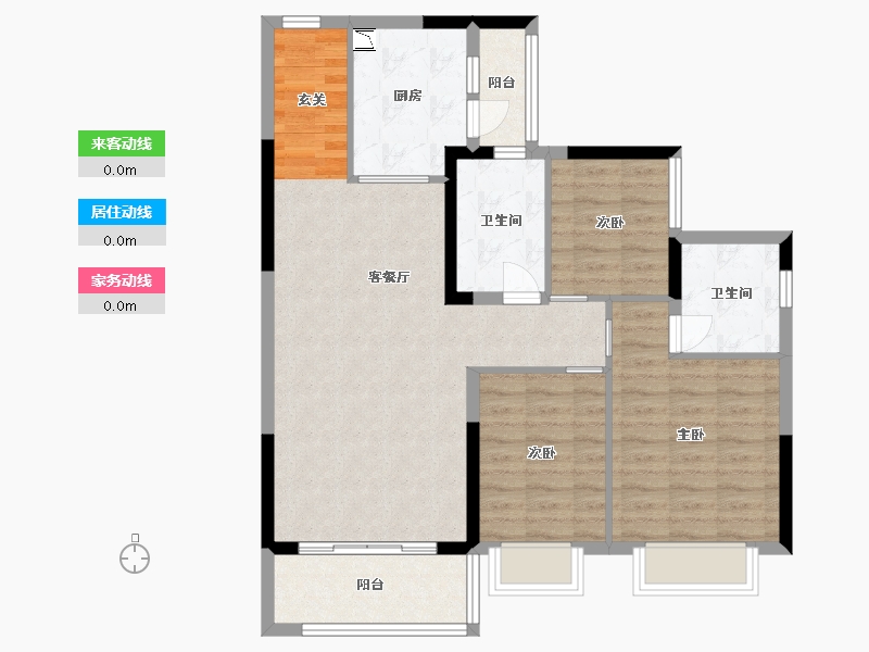 广西壮族自治区-南宁市-南宁恒大悦龙台-89.60-户型库-动静线