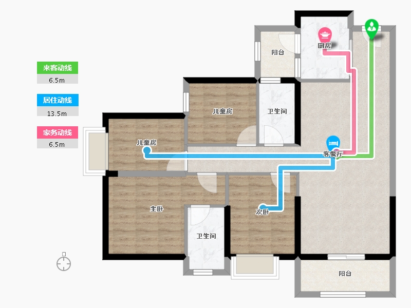 广东省-东莞市-麻涌碧桂园铜雀台-99.00-户型库-动静线