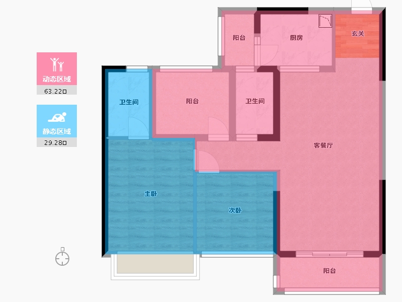 广东省-佛山市-碧桂园翡翠山（佛山・三水新城）-82.01-户型库-动静分区