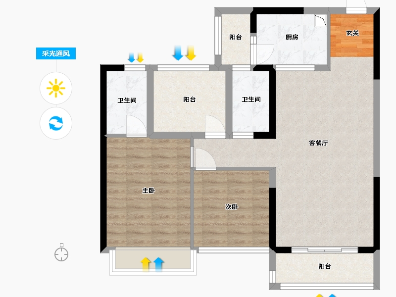 广东省-佛山市-碧桂园翡翠山（佛山・三水新城）-82.01-户型库-采光通风