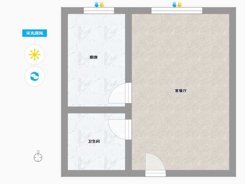 河北省-张家口市-天保京北健康城湖山大院-33.61-户型库-采光通风