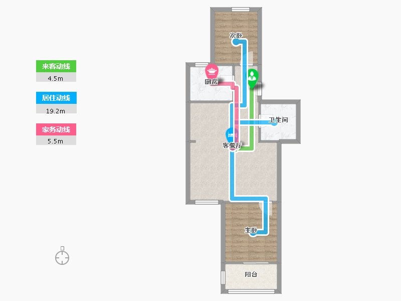 陕西省-西安市-芳馨园-63.41-户型库-动静线