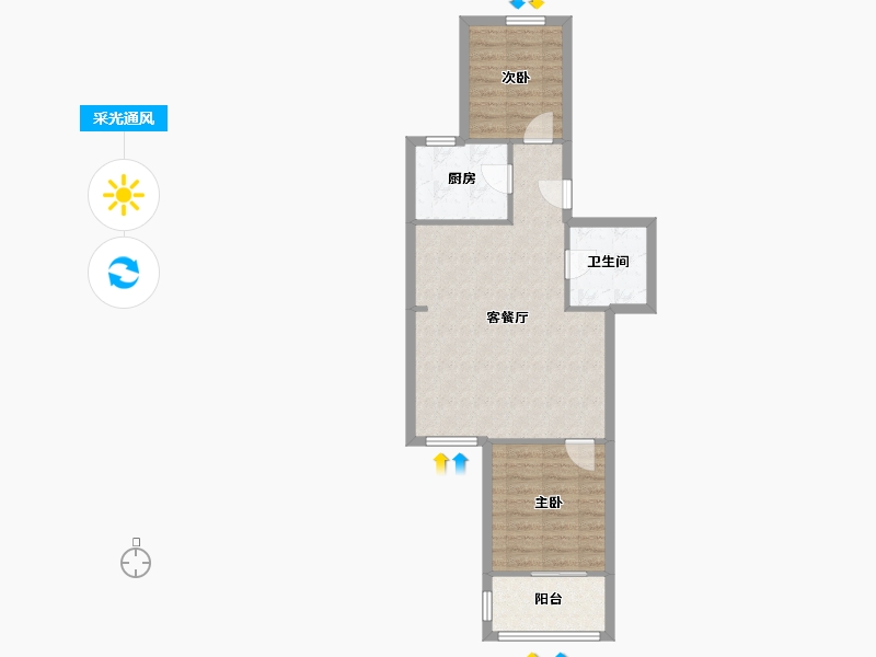 陕西省-西安市-芳馨园-63.41-户型库-采光通风