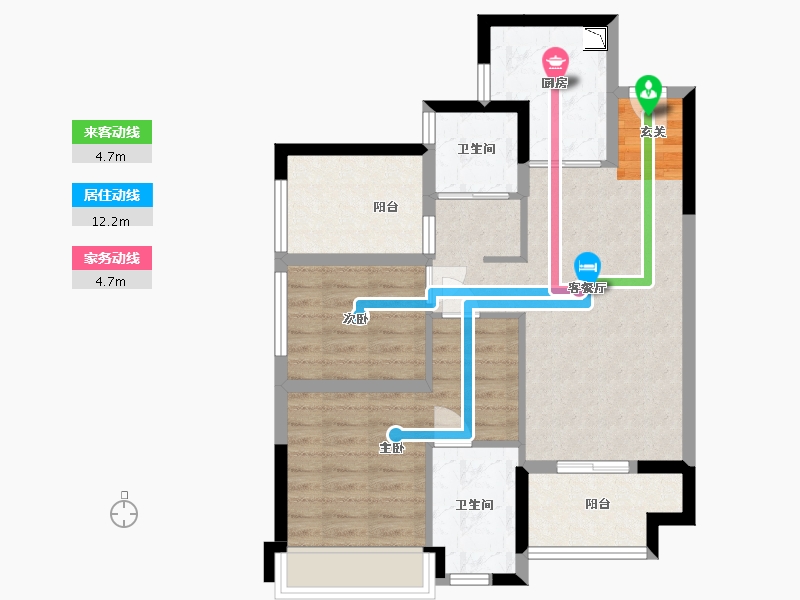 广东省-佛山市-万科中骏金域西江-73.06-户型库-动静线